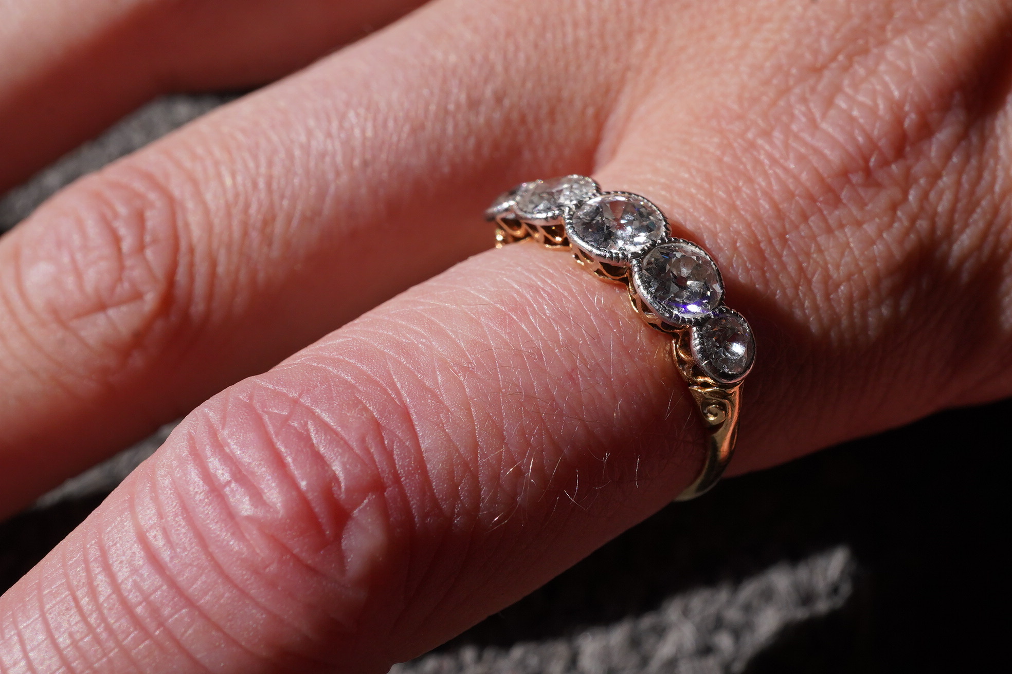 A diamond five-stone ring, early 20th century